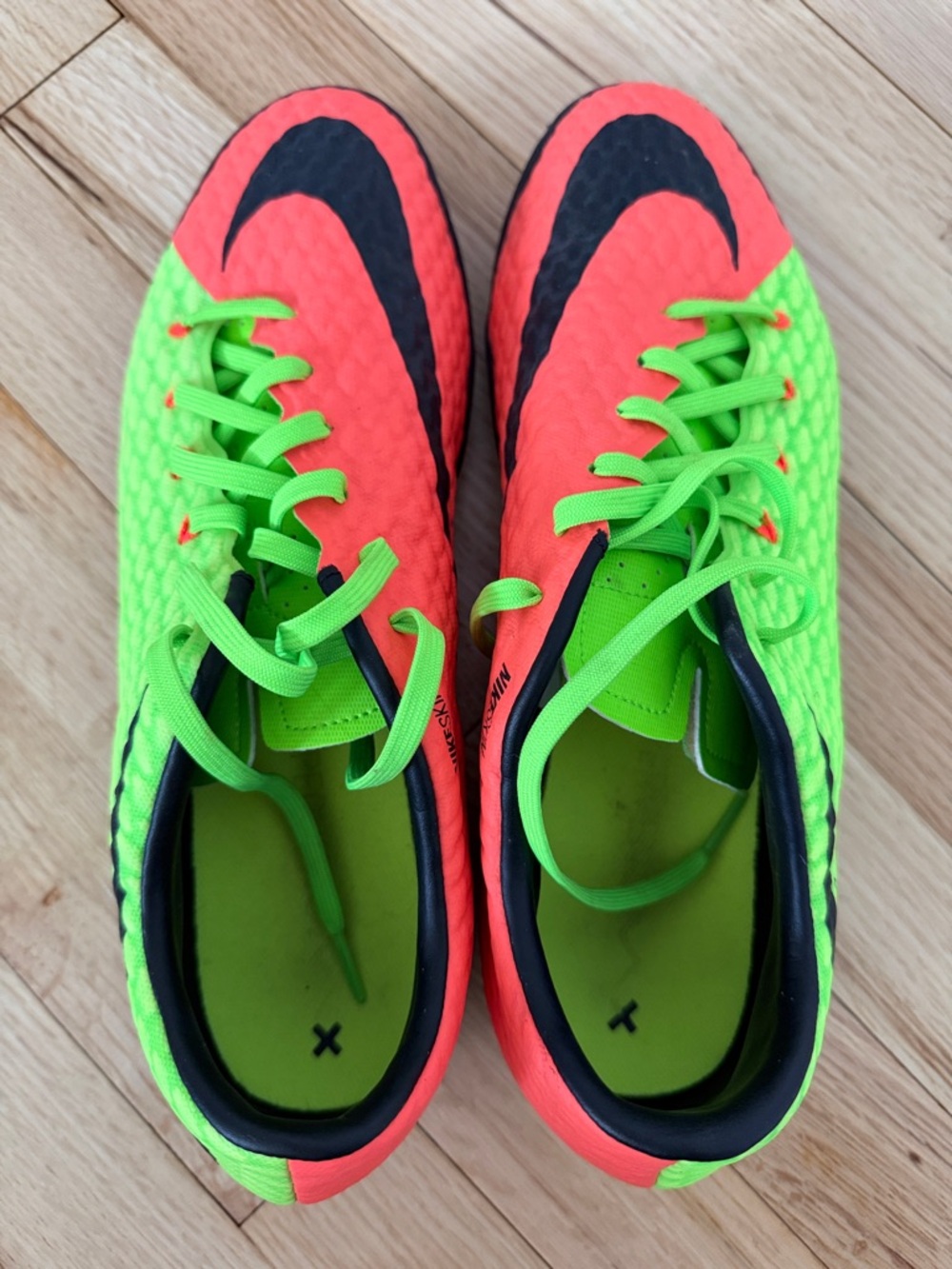 Nike Men’s Soccer Shoes - Neon Green & Bright Coral